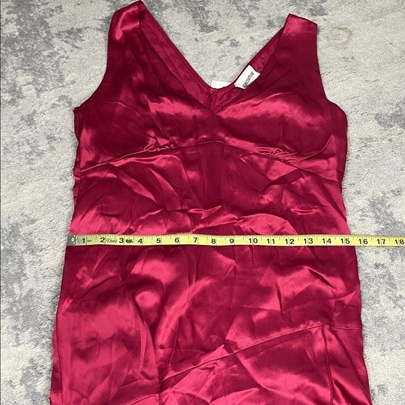 NWT Semicouture Red Berry Satin Silk Maxi Dress Lingerie Slip Sz 40 - Picture 8 of 12